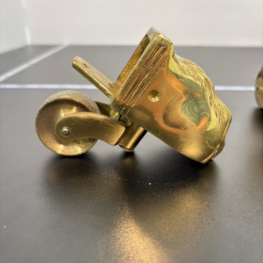 Vintage Furniture Casters OS Gold Brass Lion Paw Feet F285 Set of 4 Home Decor - Picture 4 of 16